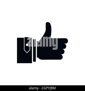 Thumbs up icon, simple style Stock Vector