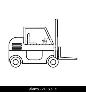 Forklift icon, outline style Stock Vector