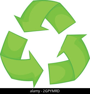 Recycling icon, cartoon style Stock Vector