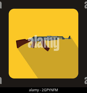 Submachine Gun, Police and Army Weapon. Flat Vector Icon illustration ...