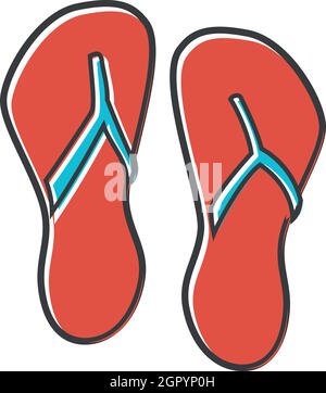 Beach red flip flops icon, flat style Stock Vector Image & Art - Alamy