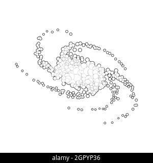 Spiral Wormhole in Space icon, outline style Stock Vector