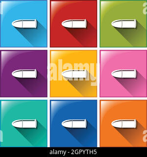Buttons with bullets Stock Vector