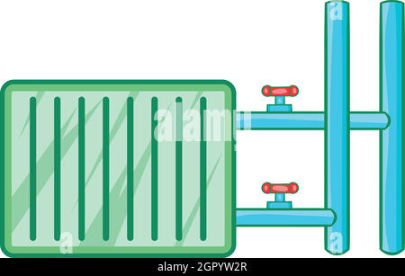 Radiator icon in cartoon style isolated on white background. Plumbing ...