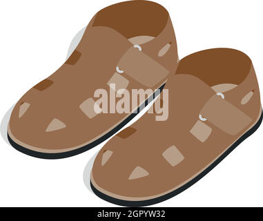 Mens sandals icon, isometric 3d style Stock Vector