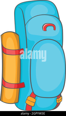 Tourist backpack icon in cartoon style Stock Vector
