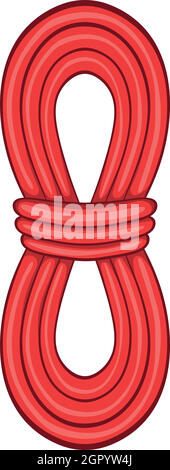 Red rope icon in cartoon style Stock Vector
