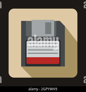 Magnetic diskette icon, flat style Stock Vector