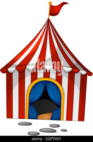 Circus in cartoon style on white background Stock Vector