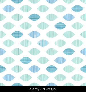 Blue and Green Textured Geometric Seamless Pattern Design on White Background Stock Vector