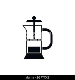 French press coffee maker icon Stock Vector