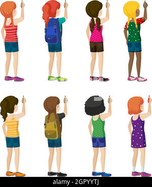 Faceless kids with fashionable attires Stock Vector