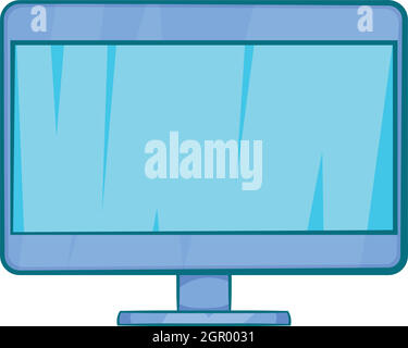 Computer monitor icon in cartoon style Stock Vector