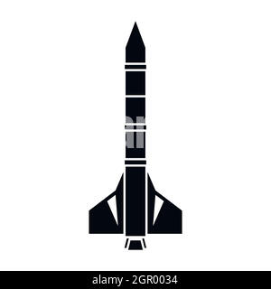 Atomic rocket icon, simple style Stock Vector