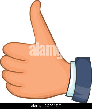 Hand with thumb up icon, cartoon style Stock Vector