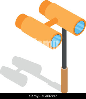 Opera glasses icon, isometric 3d style Stock Vector