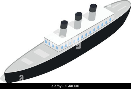 Ship icon, isometric 3d style Stock Vector