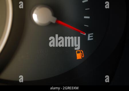 Dashboard Indicator Showing Fuel Half Tank Stock Photo 117276109
