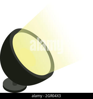 Spotlight icon in isometric 3d style Stock Vector