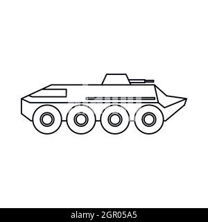 Armoured troop carrier wheeled icon, outline style Stock Vector