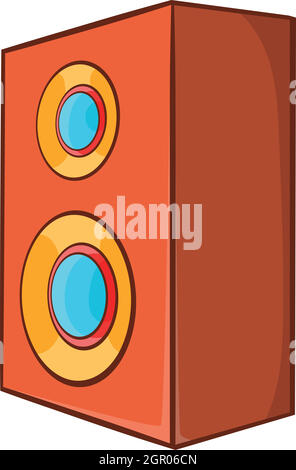 Brown speaker icon in cartoon style Stock Vector
