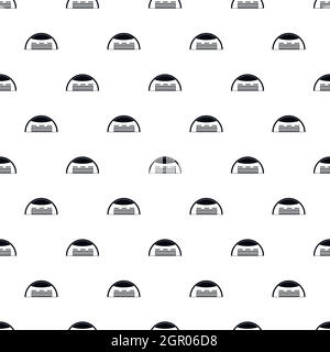 Round barn pattern, simple style Stock Vector