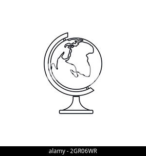 Globe icon in outline style Stock Vector