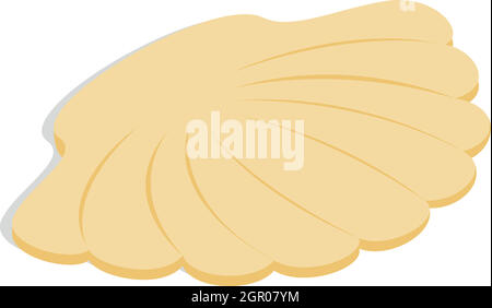 Seashell icon in isometric 3d style Stock Vector