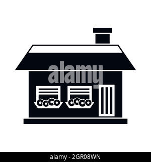 One storey house with two windows icon Stock Vector