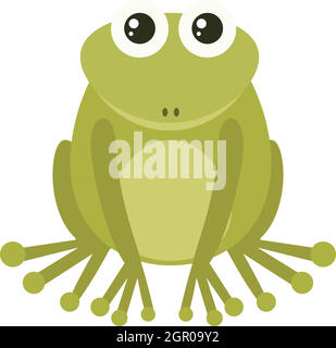 Green frog on white background Stock Vector Image & Art - Alamy