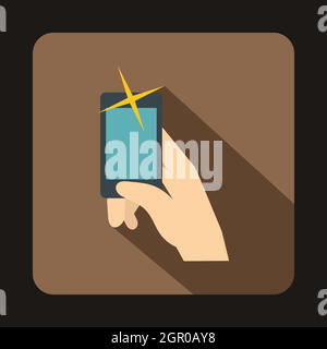 Hand taking pictures on cell phone icon Stock Vector