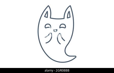 Excited ghost icon Halloween spooky cartoon illustration character symbol Stock Vector