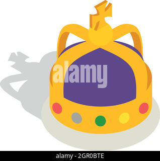 Crown English monarchs icon, isometric 3d style Stock Vector