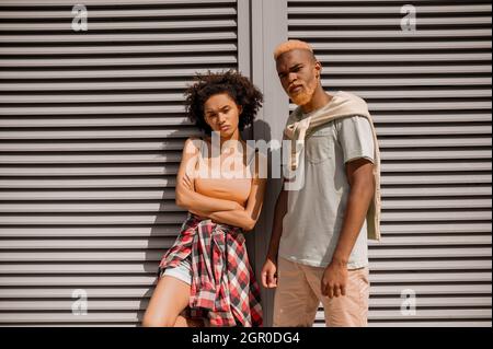 A young couple having a trouble and looking stressed Stock Photo