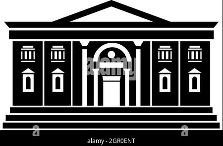 Two storey public building icon, flat style Stock Vector Image & Art ...