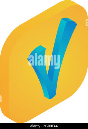 Check mark icon, isometric 3d style Stock Vector Image & Art - Alamy
