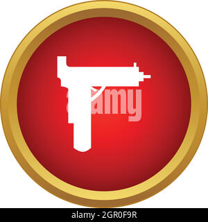 Gun icon in simple style Stock Vector