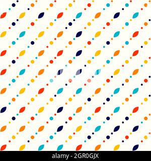 Abstract geometric pattern, small spots and dots. Colorful particles on light ivory background. Seamless vector pattern. Abstract background. Stock Vector