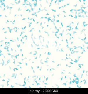 Abstract geometric pattern, small spots and dots. Teal particles on light background. Seamless vector pattern. Abstract background. Stock Vector