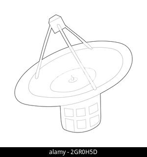 Satellite communication station icon outline style Stock Vector