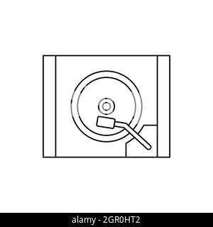 HDD icon in outline style Stock Vector