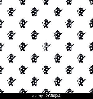 Metal kettle with white polka dots pattern Stock Vector