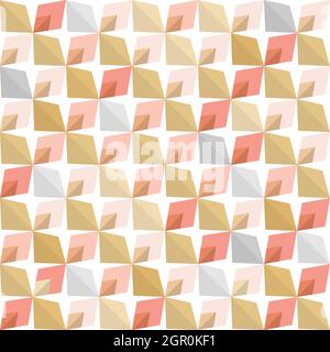 Abstract 70s geometry. Vector seamless pattern. Simple geometric background. Blush pink and rose gold colors. Stock Vector