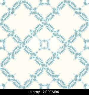 Portuguese tiles, Quatrefoil vector pattern. Tangled modern pattern, based on traditional oriental arabic patterns - arabesque. Seamless vector backgr Stock Vector