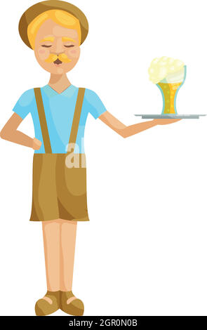 Man in traditional bavarian costume icon Stock Vector
