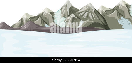 Seamless cartoon winter landscape background Stock Vector