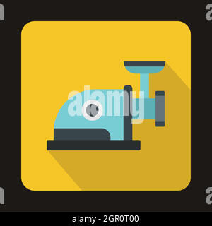 Electric grinder icon, flat style Stock Vector