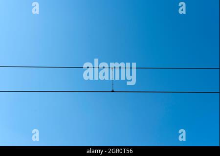 Electric wires in the sky Stock Photo