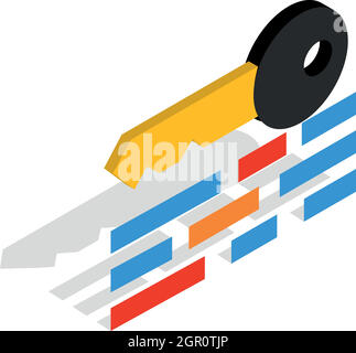 Data protection icon, isometric 3d style Stock Vector