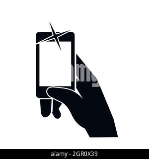 Hand taking pictures on cell phone icon Stock Vector